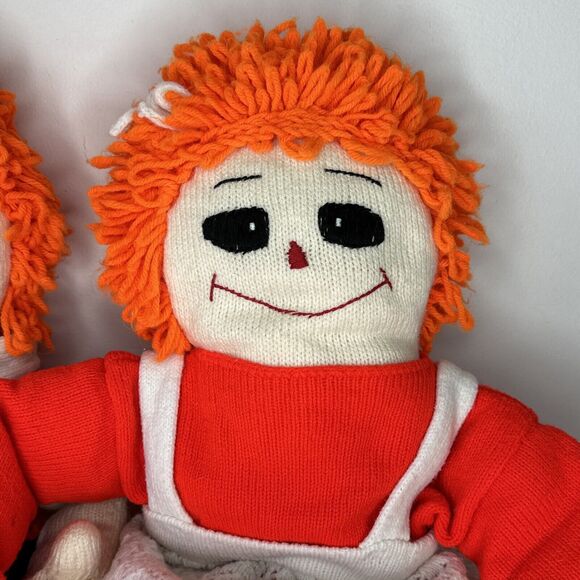 Vintage creepy handmade Raggedy Ann and Andy dolls 30” - Picture 3 of 13